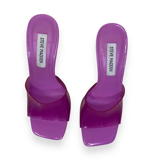 Steve Madden Signal Open Toe Heeled Sandal Clear Lilac - Picture 5 of 8
